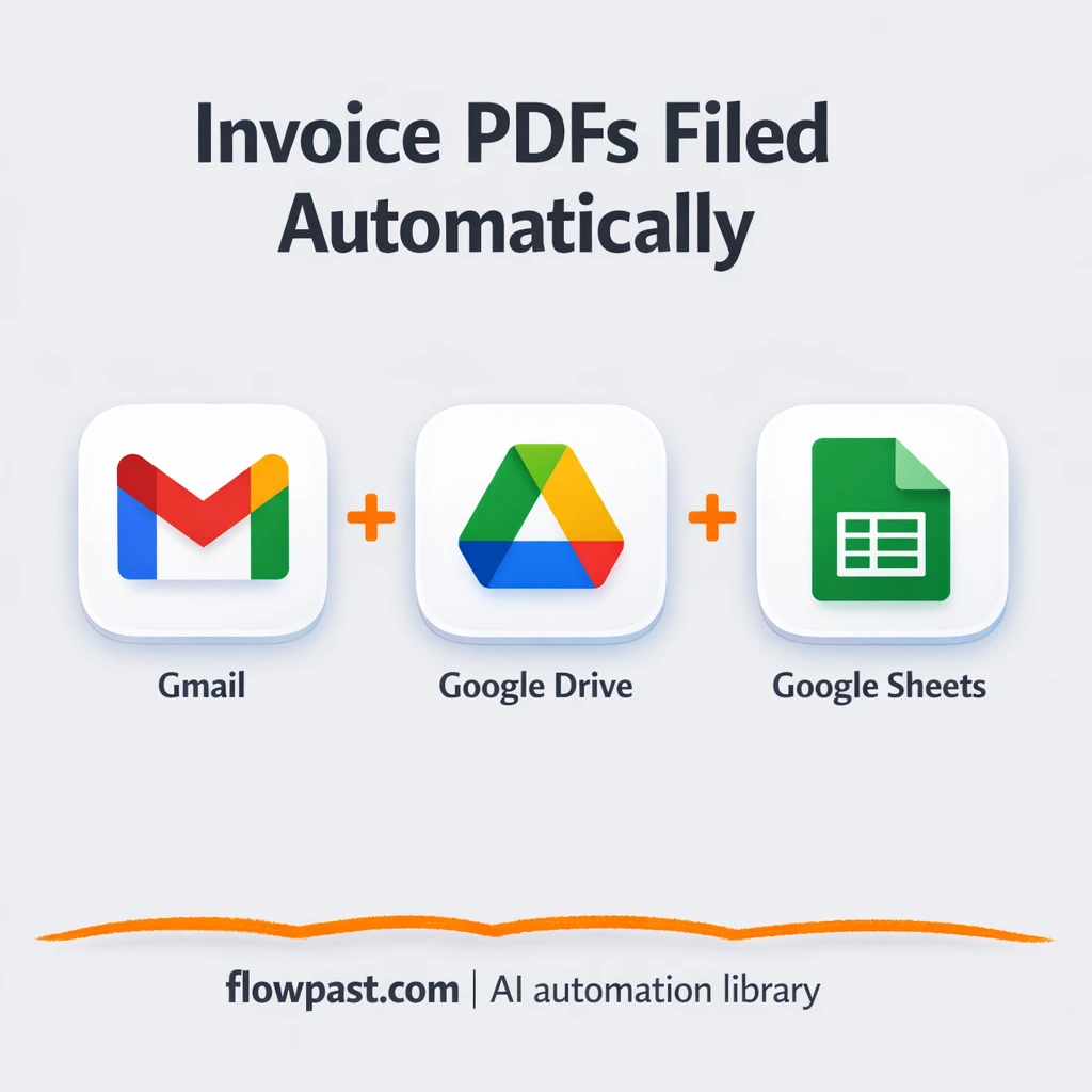 Gmail to Google Drive, invoice PDFs filed and tracked - n8n workflow automation template