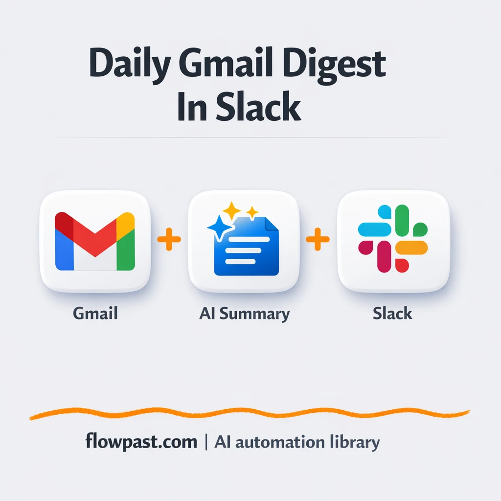 Gmail to Slack, a daily digest your team trusts - n8n workflow automation template