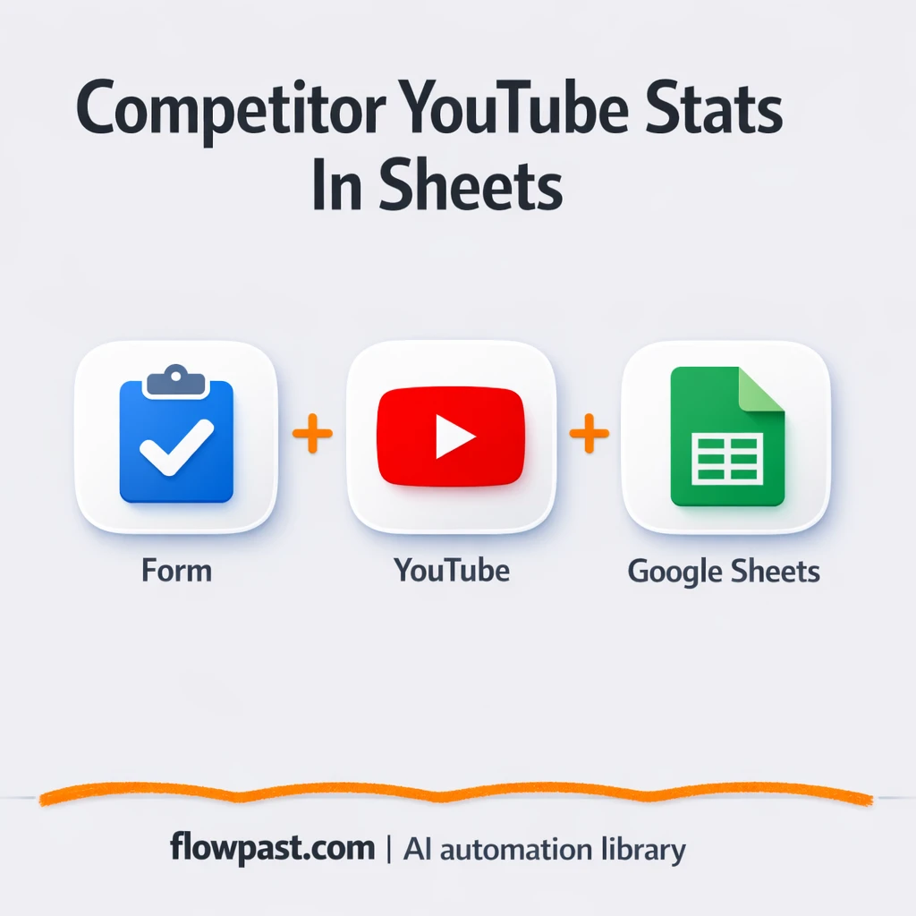 YouTube to Google Sheets, competitor metrics logged - n8n workflow automation template