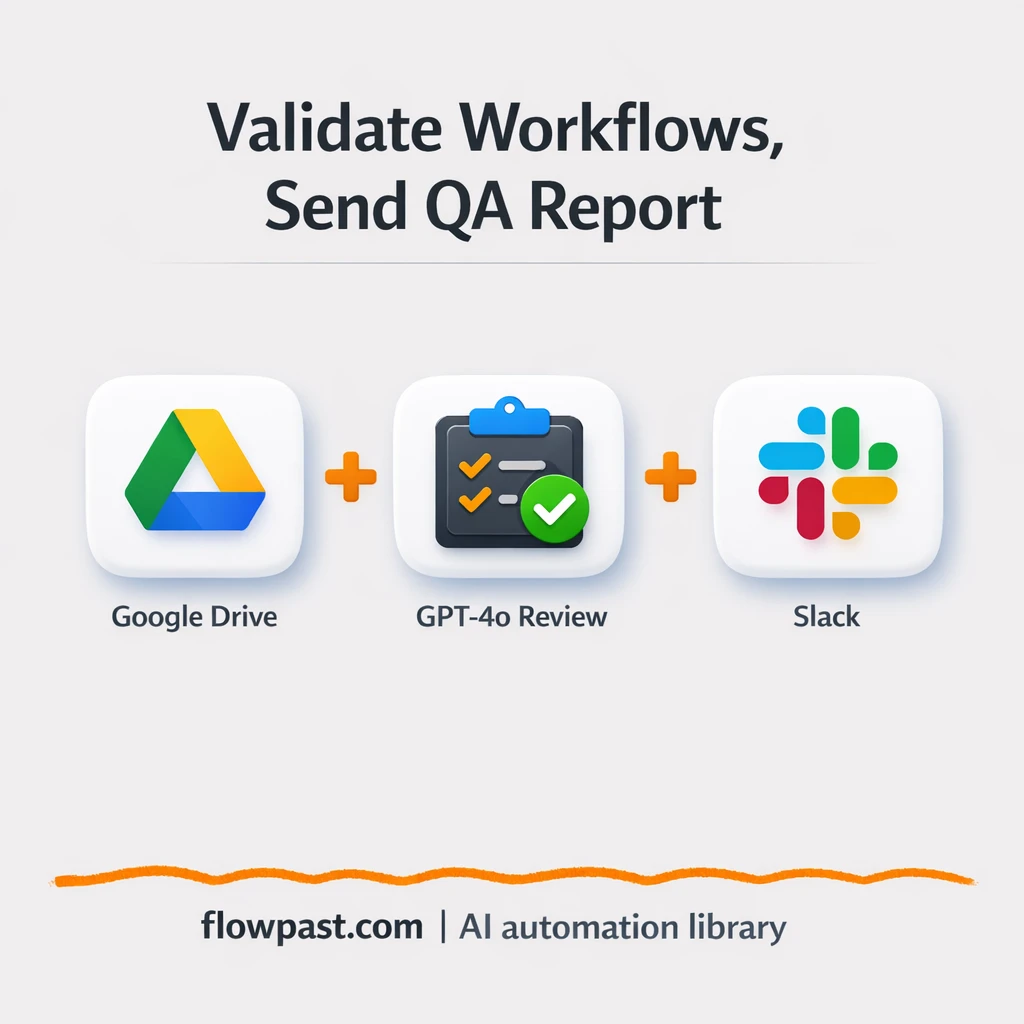 Google Drive to Slack, clean QA reports for templates - n8n workflow automation template