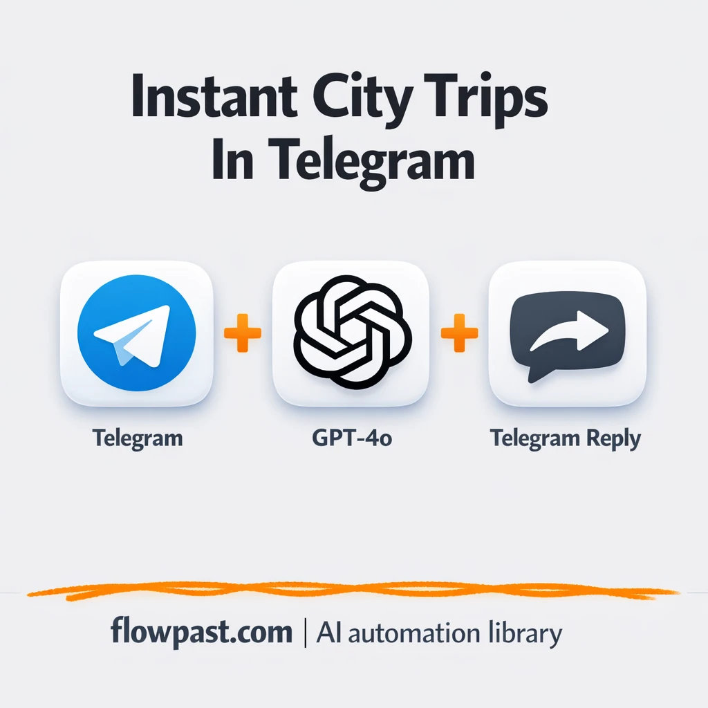 Telegram + OpenAI, instant 3-day trip itineraries - n8n workflow automation template