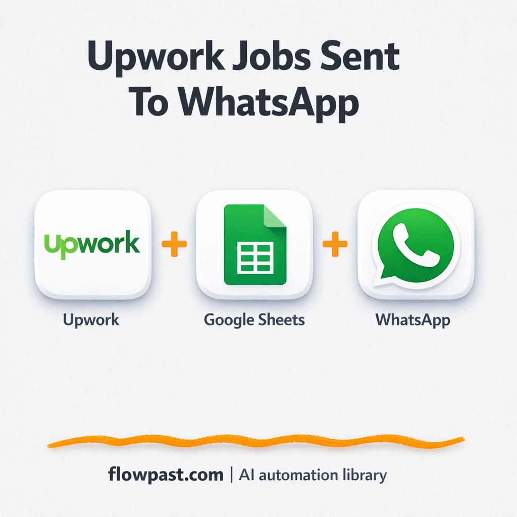Upwork to Google Sheets, WhatsApp job alerts - n8n workflow automation template