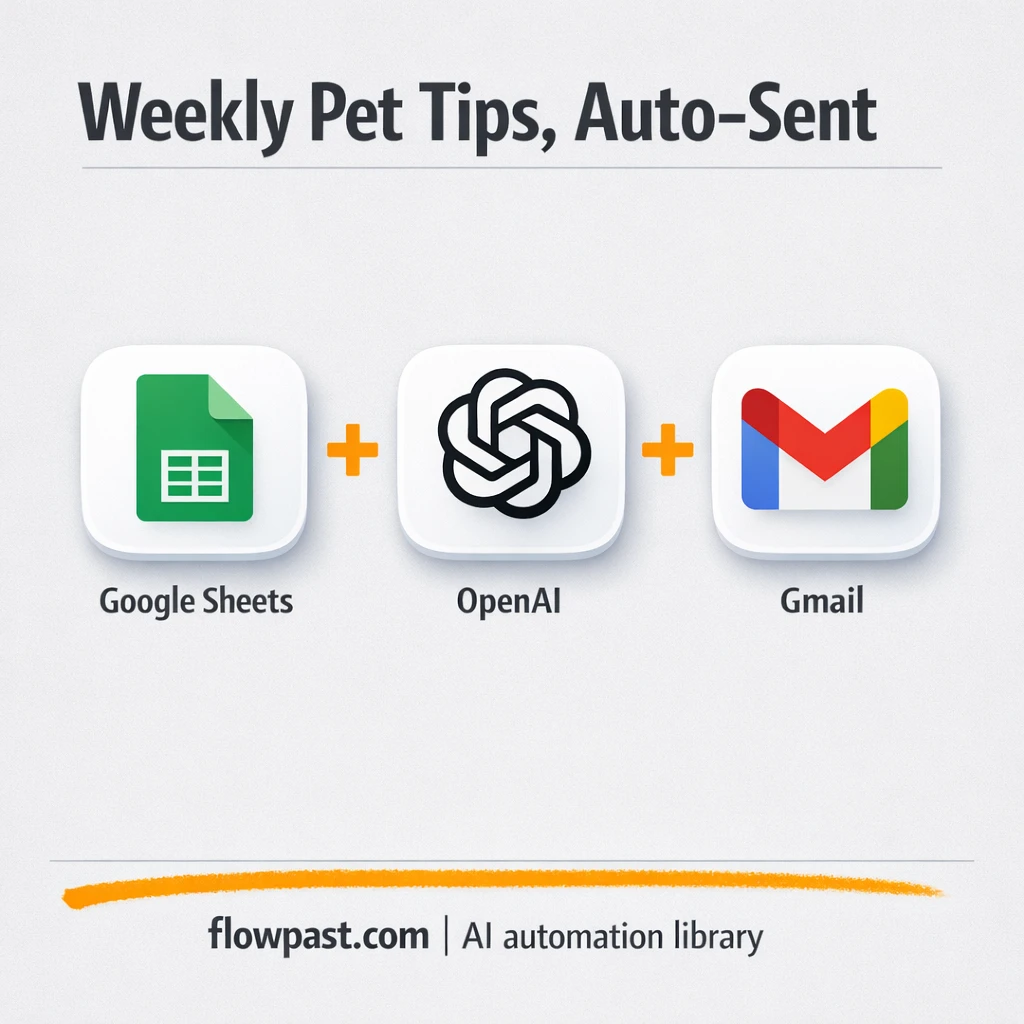 Google Sheets + Gmail pet tips sent and logged - n8n workflow automation template