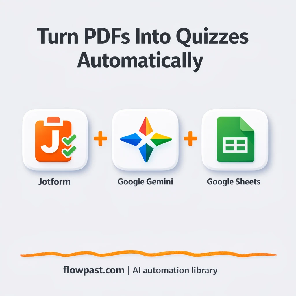 Jotform + Google Sheets: quizzes from PDFs, ready - n8n workflow automation template