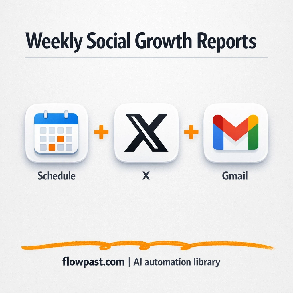 X + YouTube growth tracking, weekly Gmail recap - n8n workflow automation template