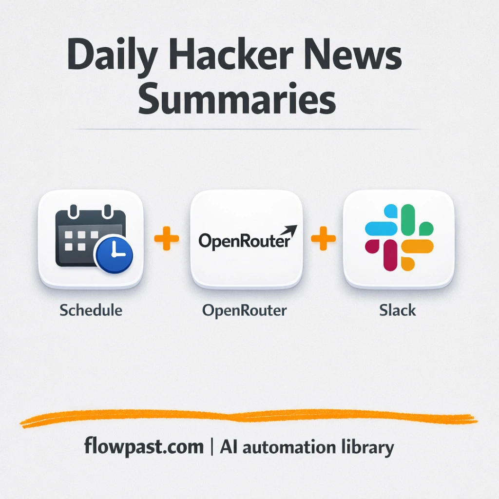 Hacker News + Slack: daily digests your team reads - n8n workflow automation template