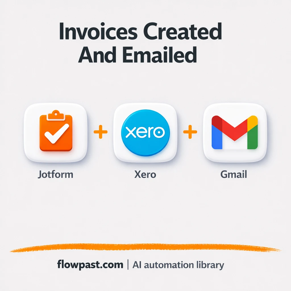 Jotform to Xero, invoices emailed via Gmail - n8n workflow automation template