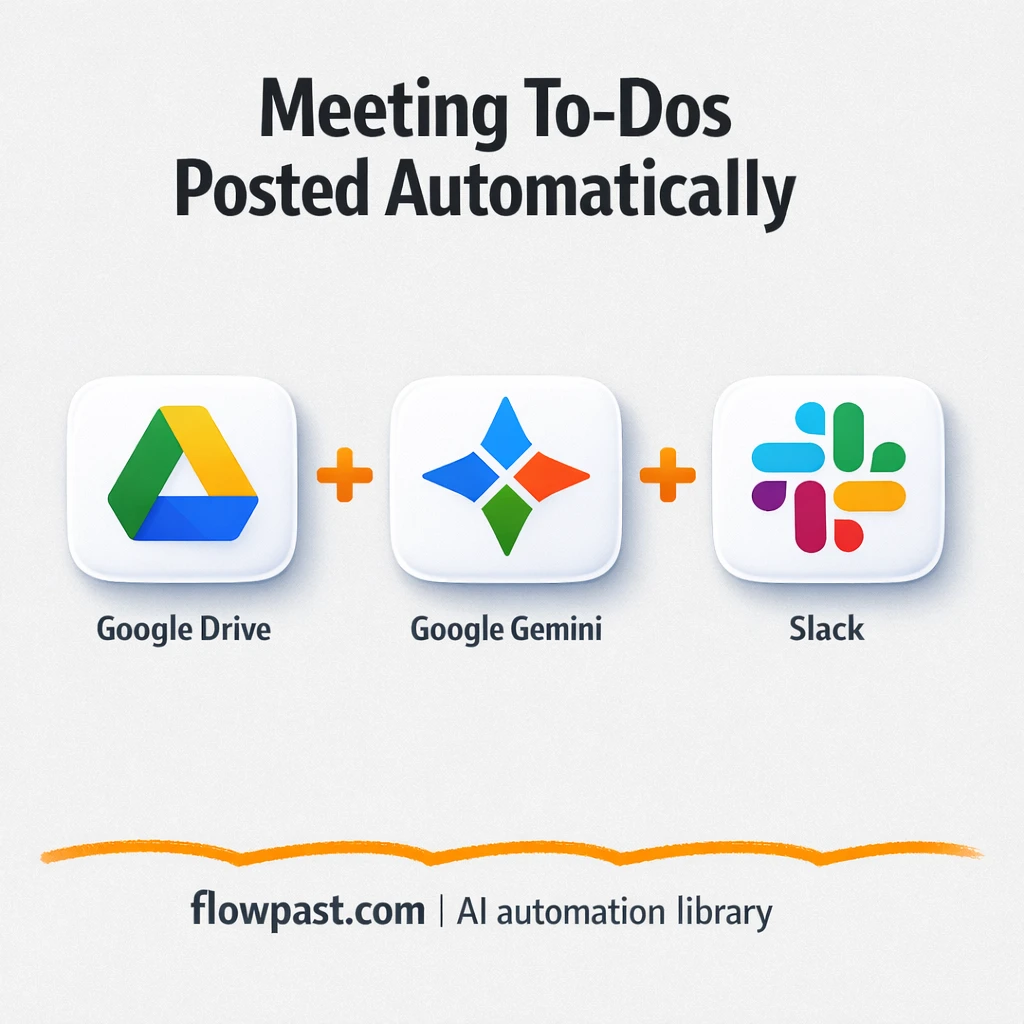 Google Drive to Slack, meeting action items delivered - n8n workflow automation template