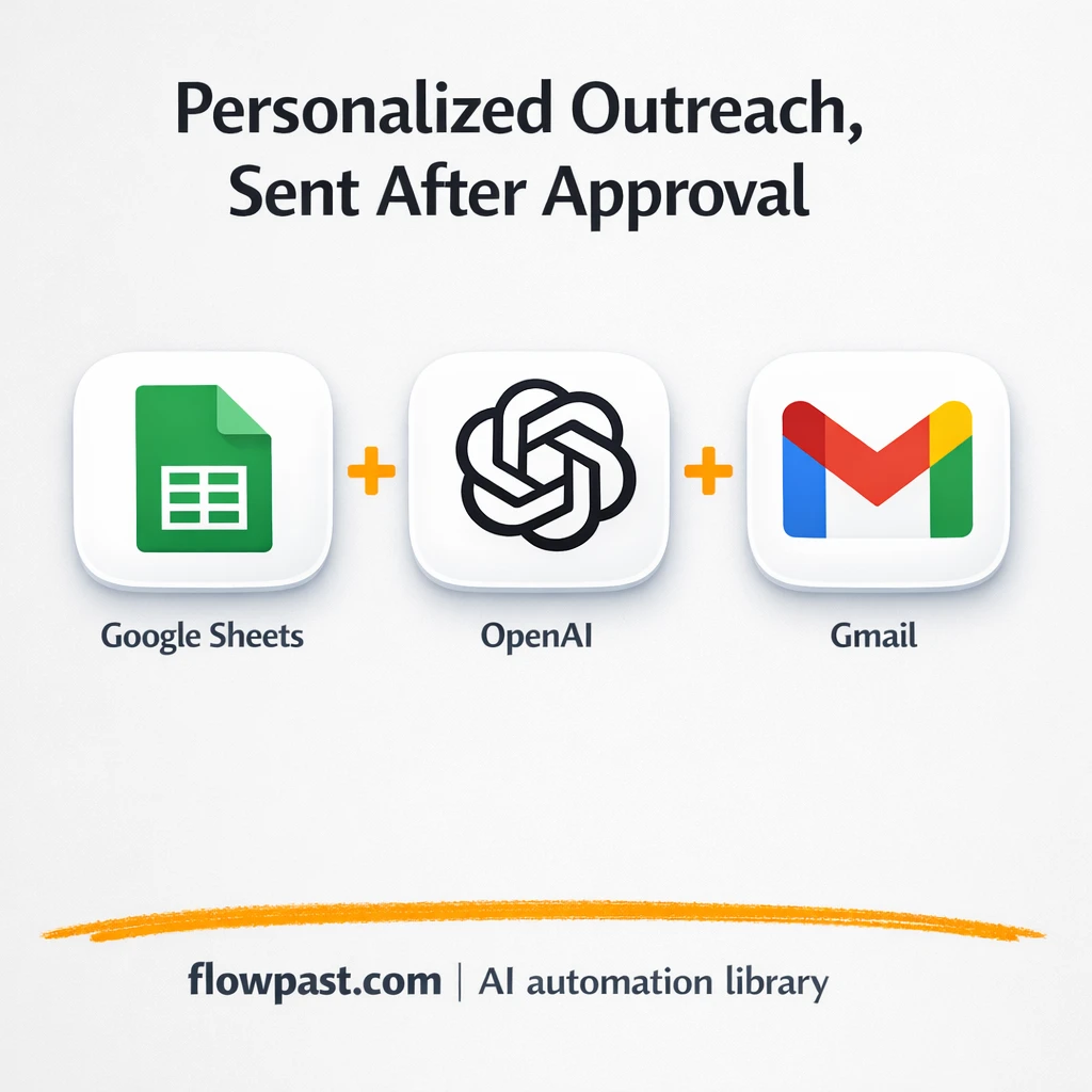 Google Sheets + Gmail: approved outreach that scales - n8n workflow automation template