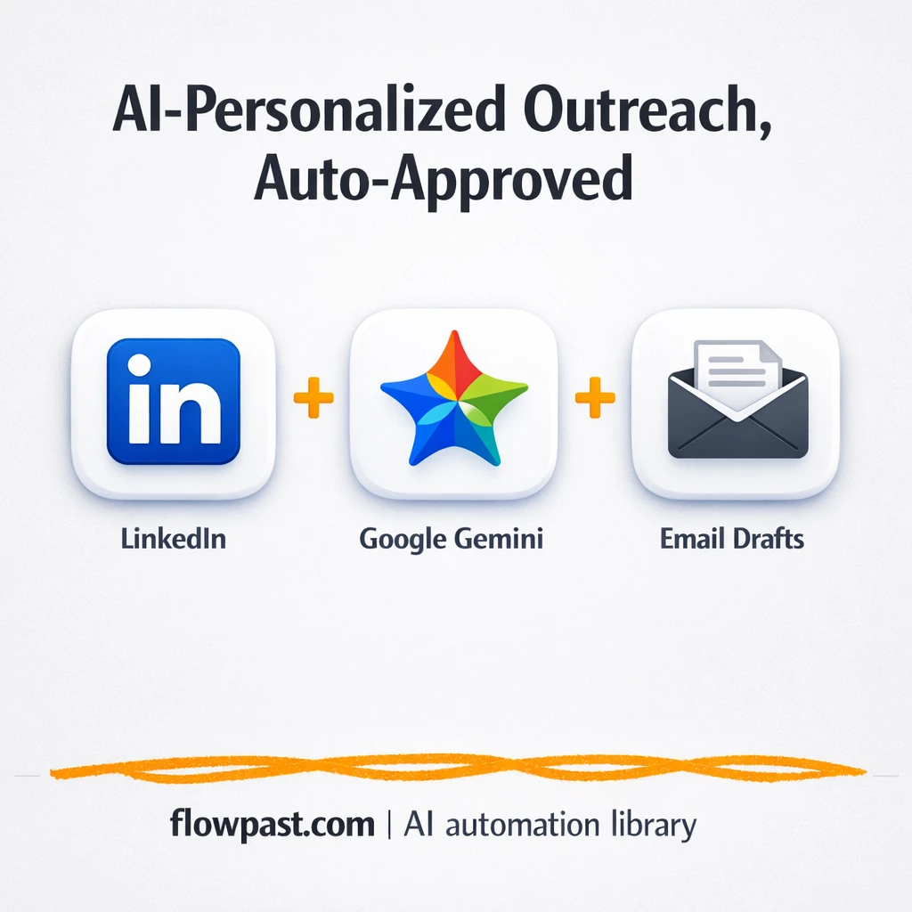LinkedIn + Google Sheets: approved cold email drafts - n8n workflow automation template