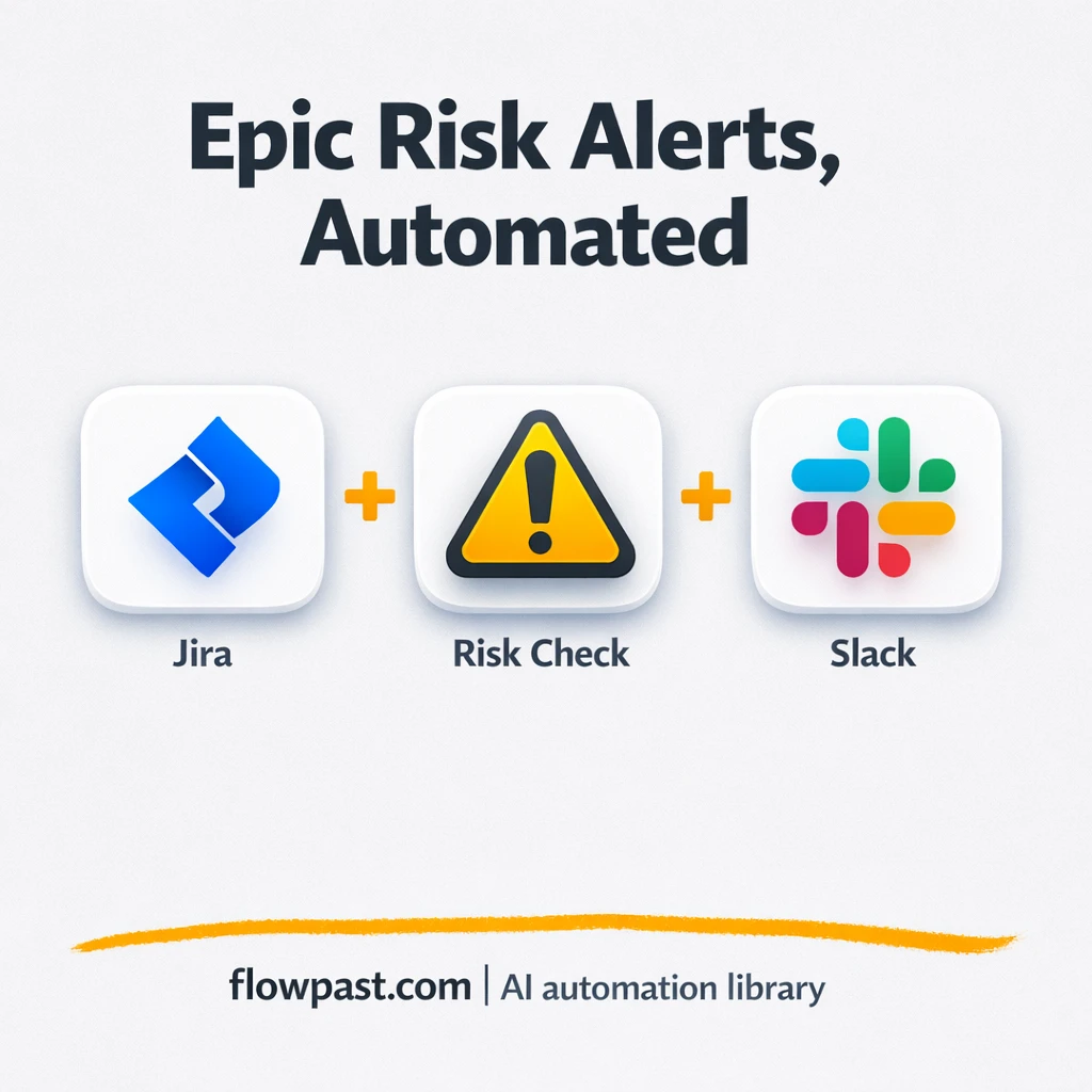 Jira + Slack: Epic risk alerts you can trust - n8n workflow automation template