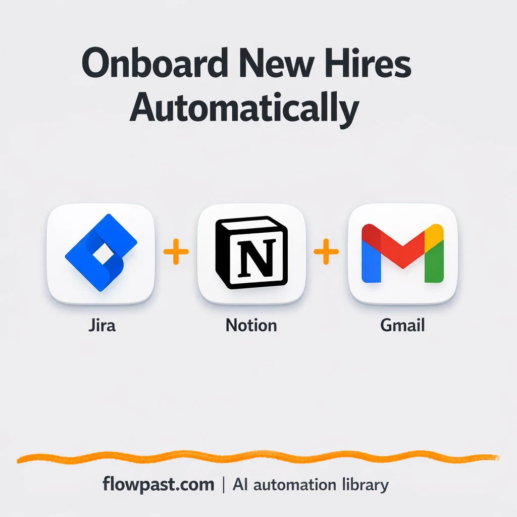 Jira + Notion onboarding, welcome emails via Gmail - n8n workflow automation template