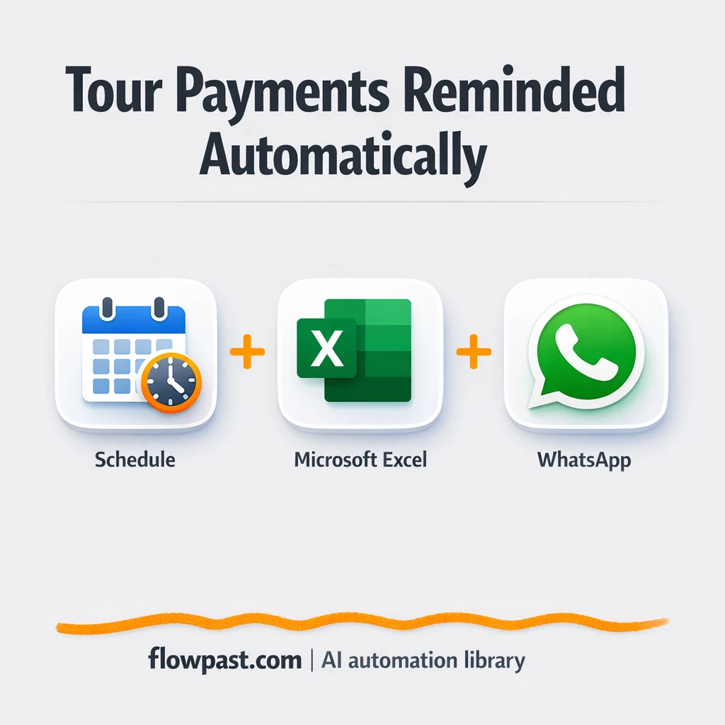 Excel to WhatsApp, travel payment reminders sent - n8n workflow automation template