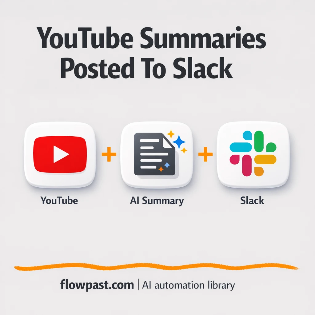 YouTube to Slack, 3 line Japanese video summaries - n8n workflow automation template