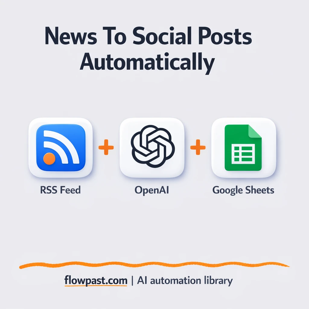 RSS to LinkedIn, posts drafted and logged in Sheets - n8n workflow automation template