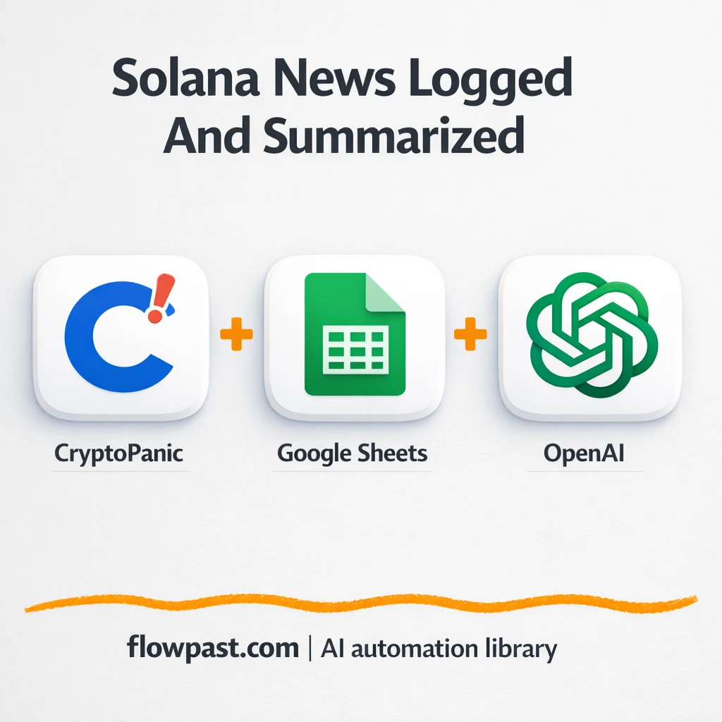 CryptoPanic + Google Sheets: clean Solana news log - n8n workflow automation template