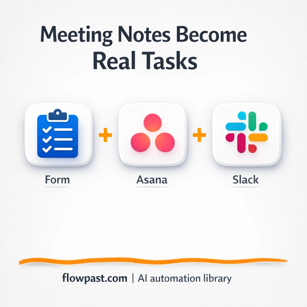 Asana + Slack: meeting notes turned into action items - n8n workflow automation template