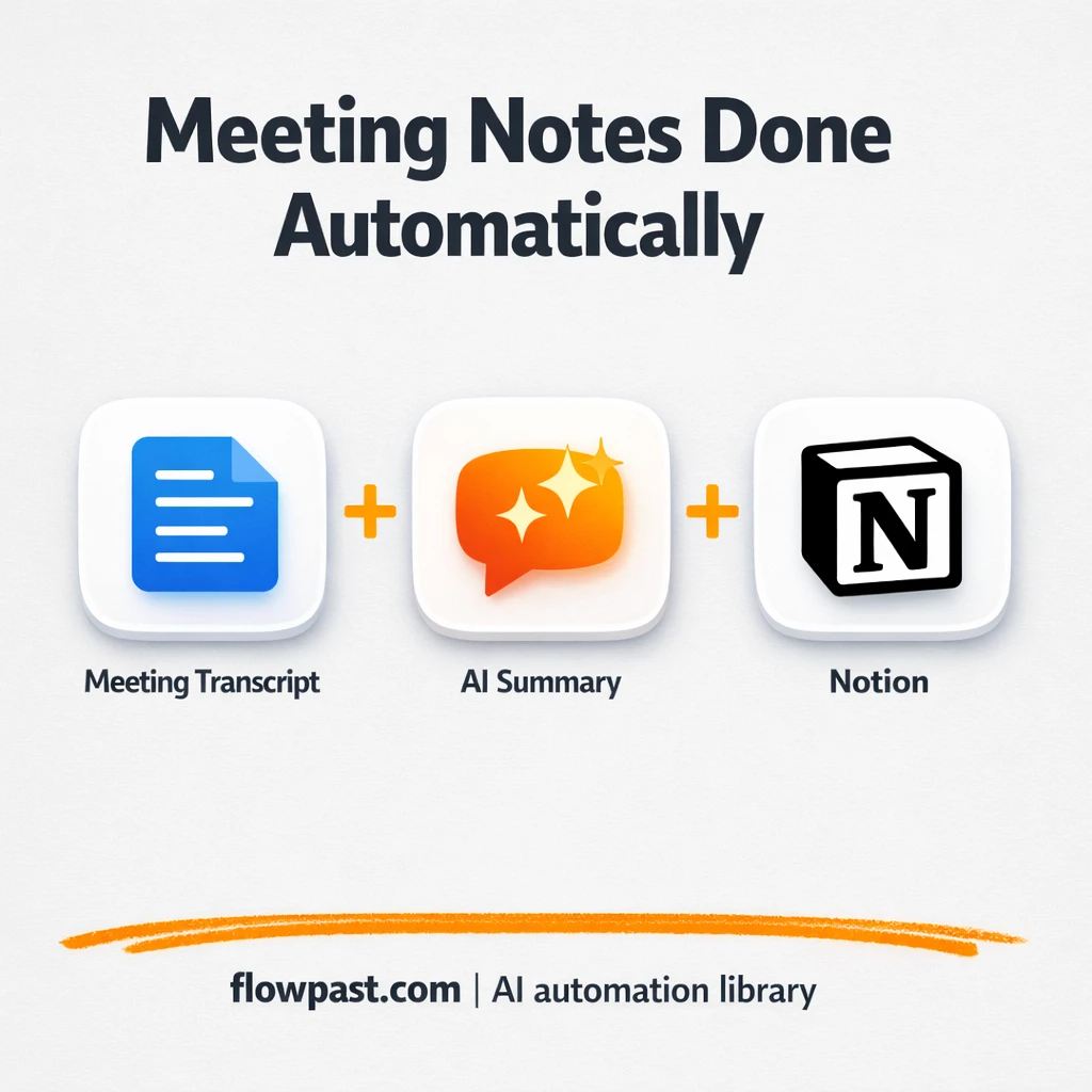 Notion + Google Drive, meeting notes done for you - n8n workflow automation template
