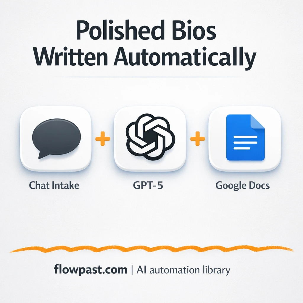 GPT-5 + Google Docs: polished bios from one message - n8n workflow automation template