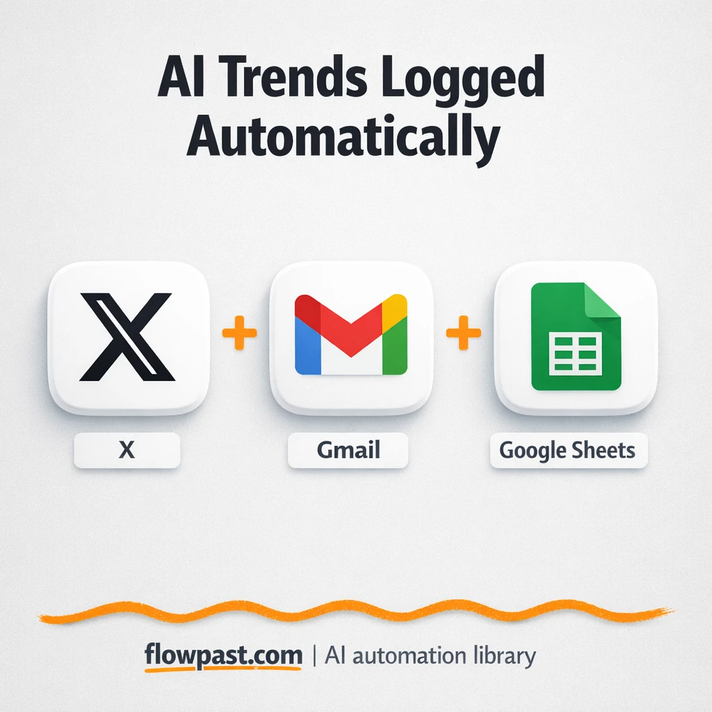 X and Gmail to Google Sheets, trend notes that stick - n8n workflow automation template