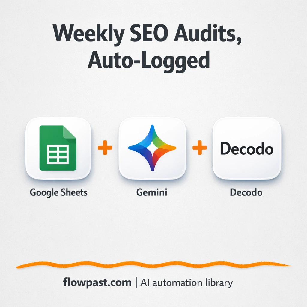 Google Sheets + Gemini: SEO audits that stay consistent - n8n workflow automation template