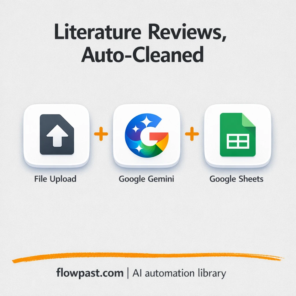 Google Sheets + Gmail: clean literature review tables - n8n workflow automation template