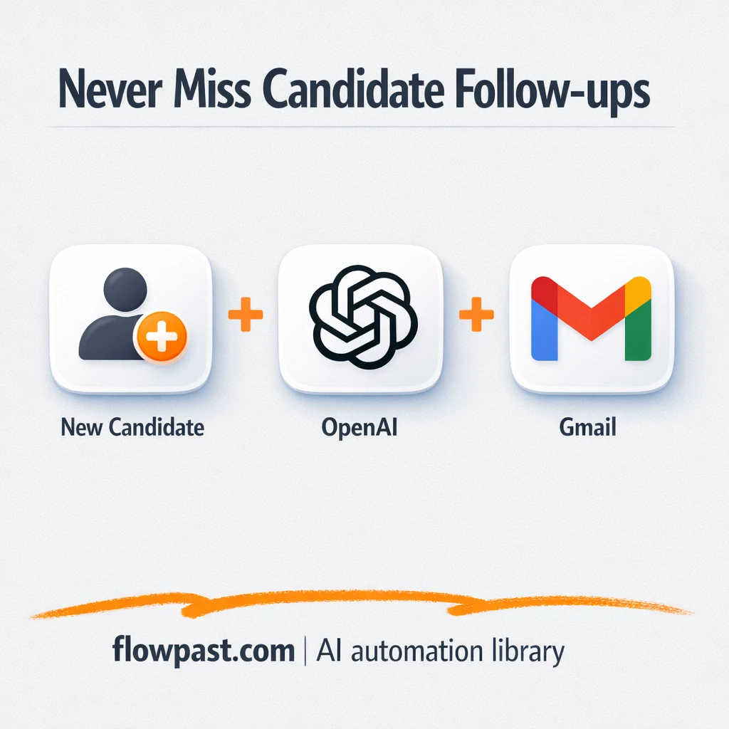 Gmail + WhatsApp follow ups that cut candidate ghosting - n8n workflow automation template