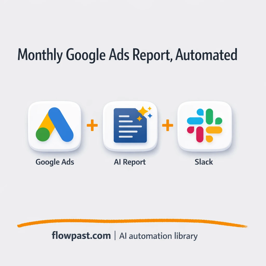 Google Ads + Slack: monthly insights your team uses - n8n workflow automation template