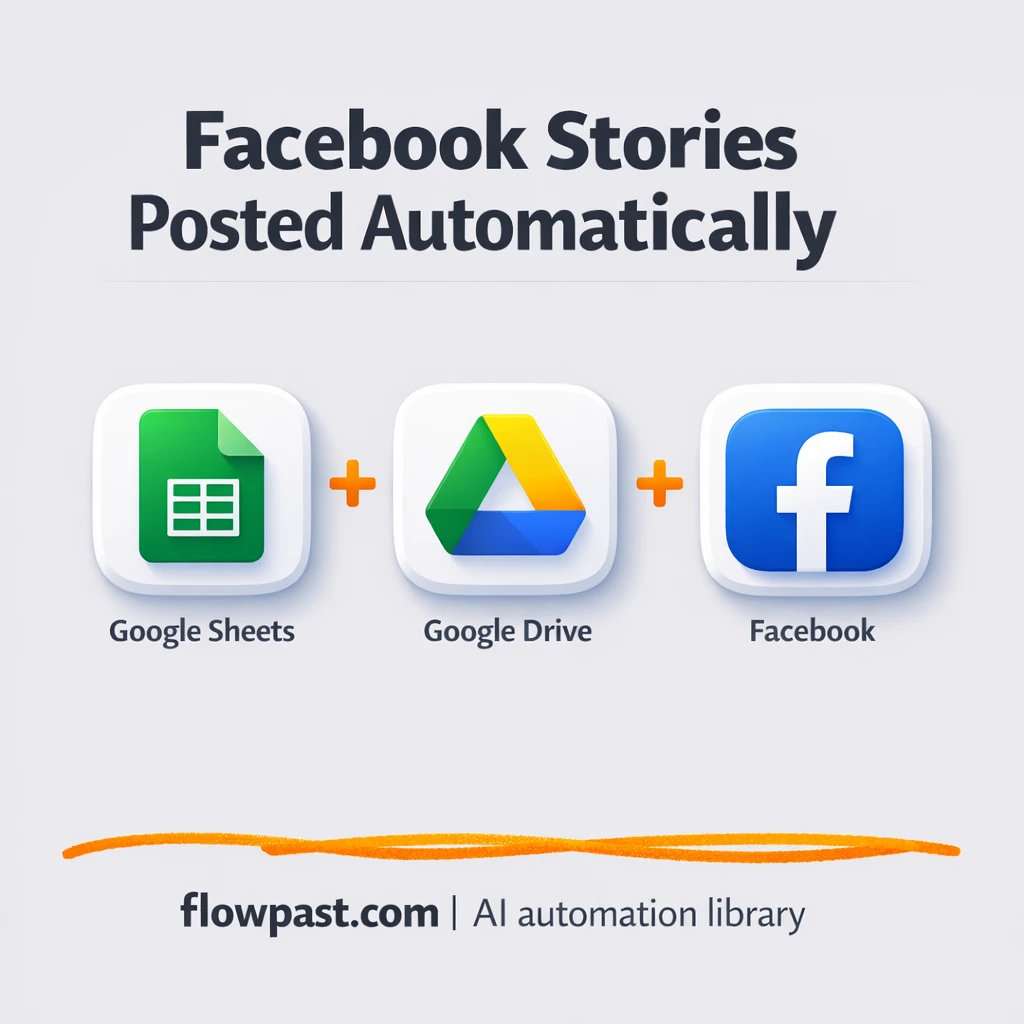 Google Drive to Facebook Stories, posted from Sheets - n8n workflow automation template