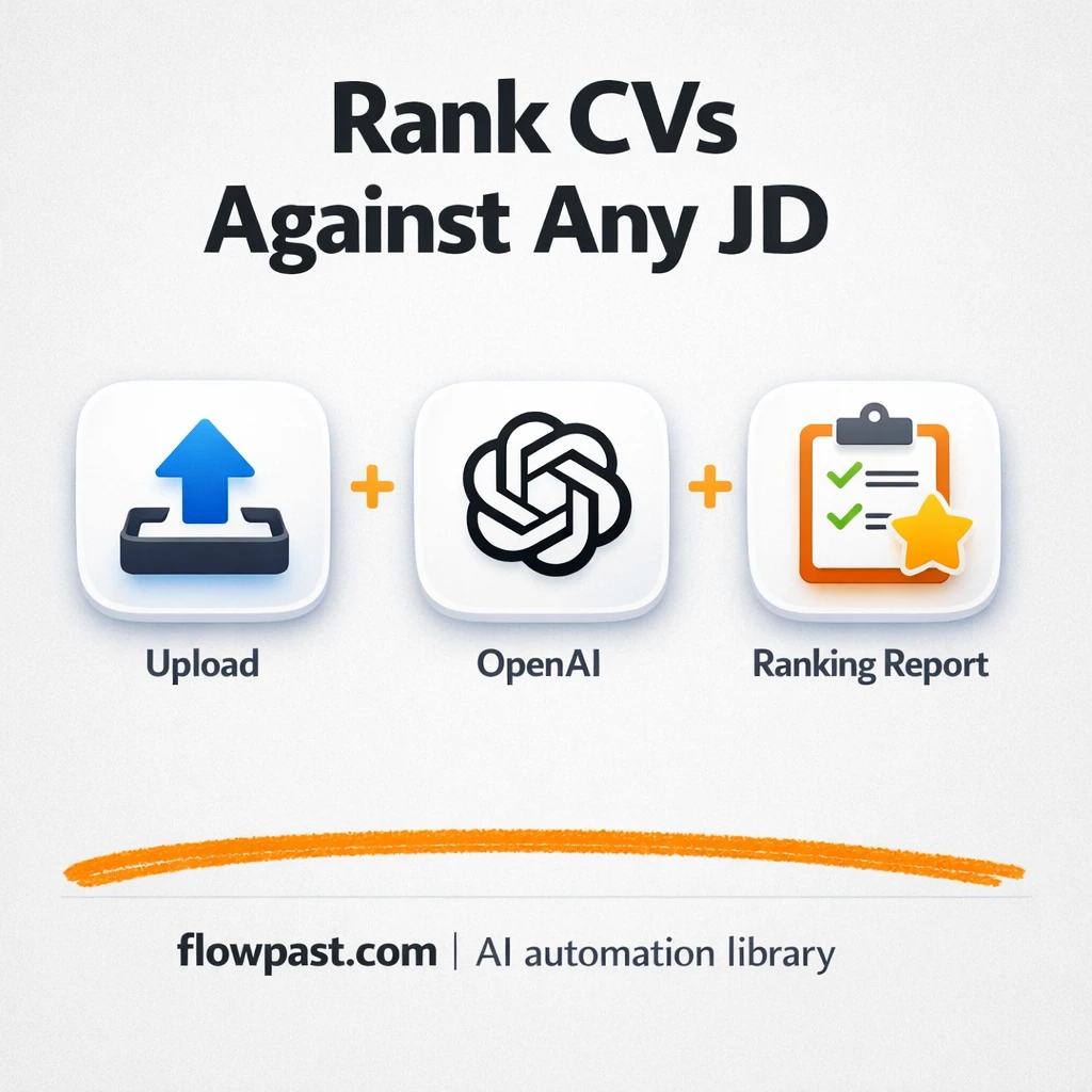OpenAI + Google Sheets: ranked CV shortlists fast - n8n workflow automation template