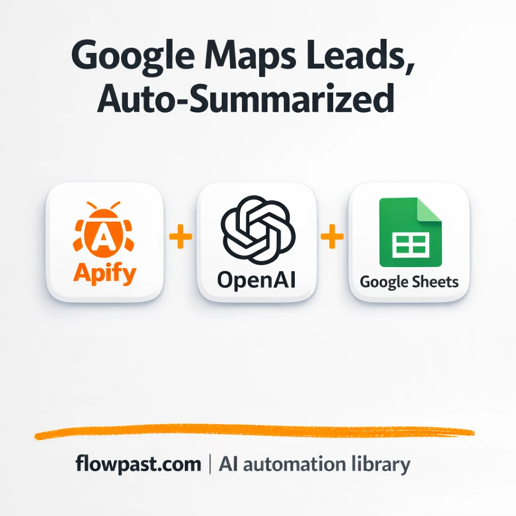 Apify + Google Sheets: clean Google Maps lead lists - n8n workflow automation template