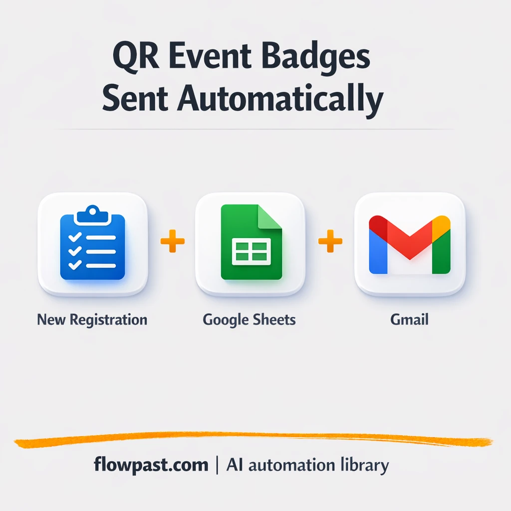 Google Sheets + Gmail: QR badges sent automatically - n8n workflow automation template