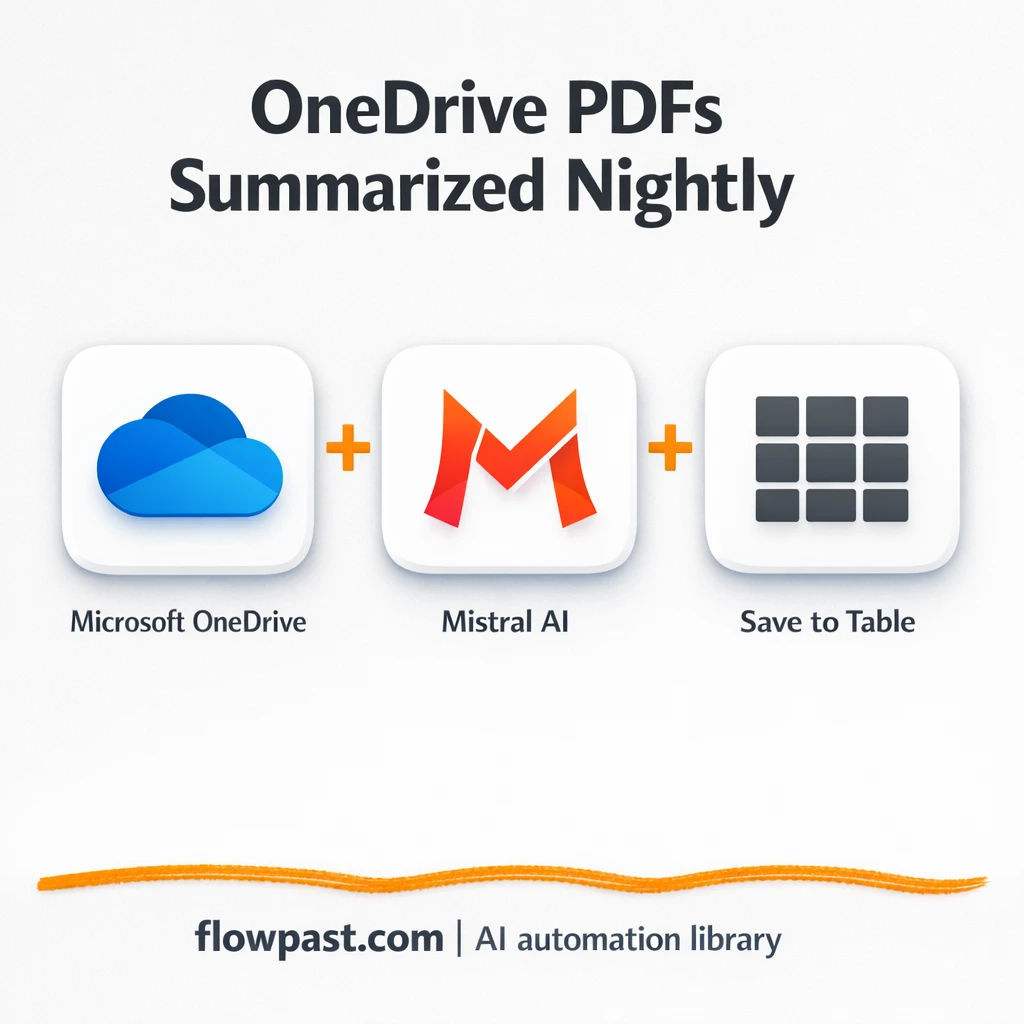 OneDrive + Mistral AI: PDF summaries, sorted - n8n workflow automation template