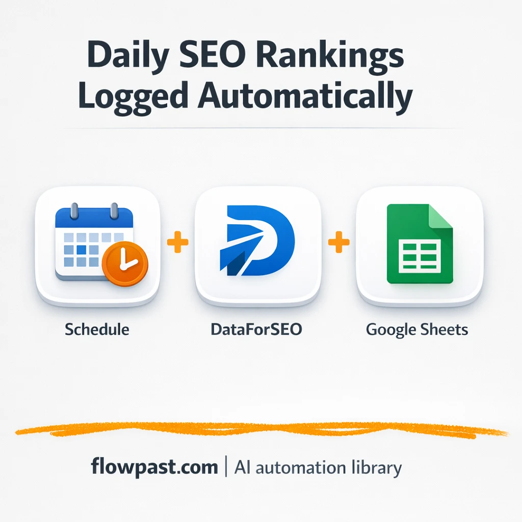 DataForSEO to Google Sheets, daily SERP snapshots - n8n workflow automation template