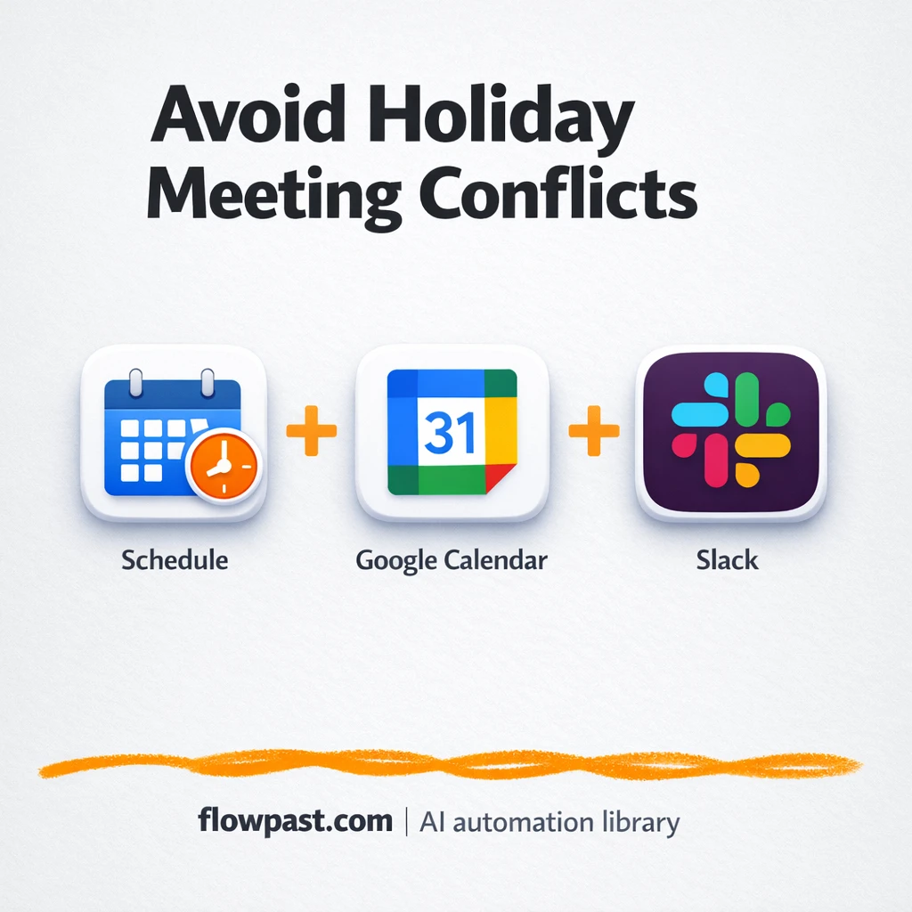 Google Calendar + Slack: avoid holiday meeting clashes - n8n workflow automation template