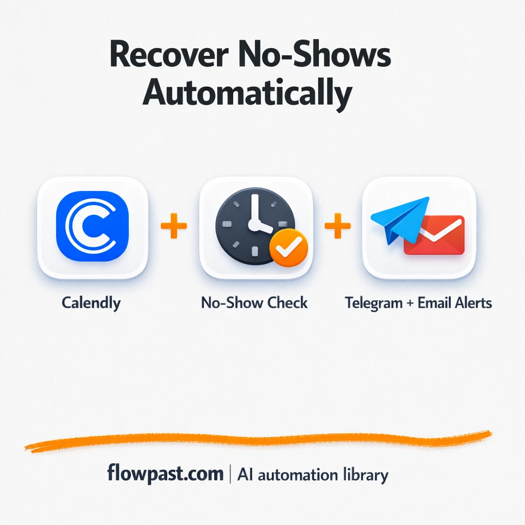 Calendly + Telegram: recover no-shows fast - n8n workflow automation template