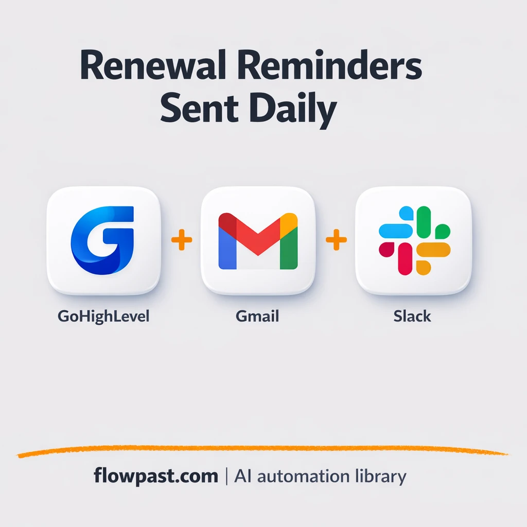 Gmail + Slack renewal reminders, logged in Sheets - n8n workflow automation template
