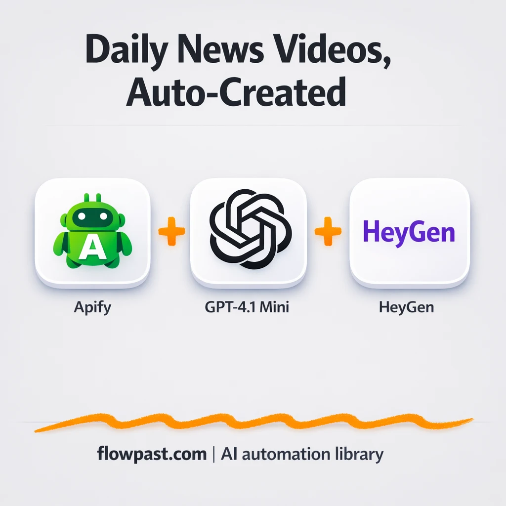 HeyGen + OpenRouter: newsletter news videos, ready - n8n workflow automation template