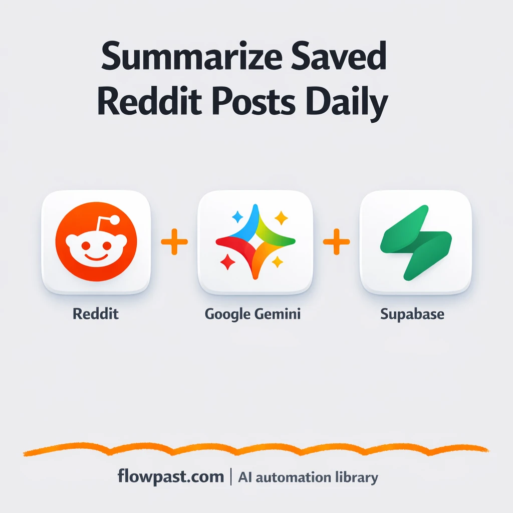Reddit + Supabase: searchable summaries from saves - n8n workflow automation template