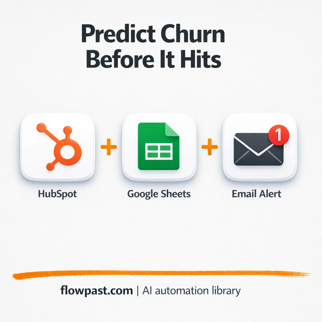 HubSpot + Google Sheets: churn risk alerts by email - n8n workflow automation template