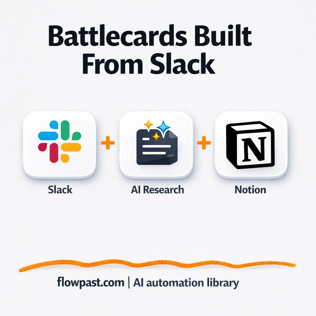 Slack to Notion, battlecards that stay up to date - n8n workflow automation template