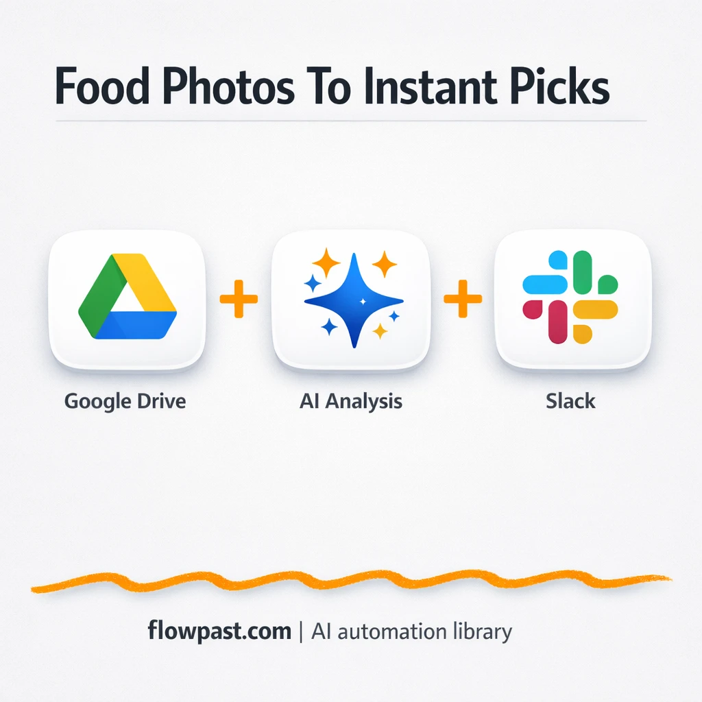 Google Drive to Slack, restaurant picks from food photos - n8n workflow automation template