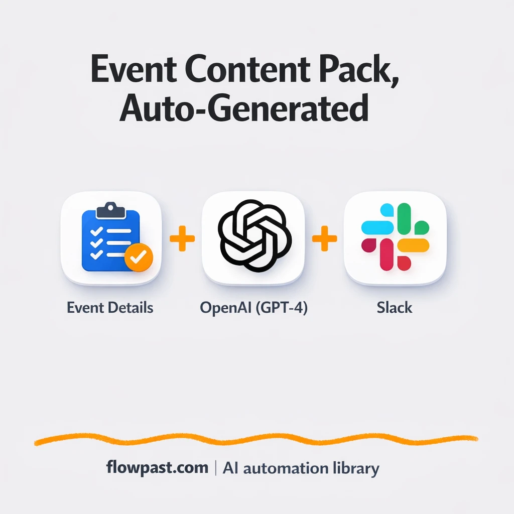 Google Sheets + Slack: event content packs, ready fast - n8n workflow automation template