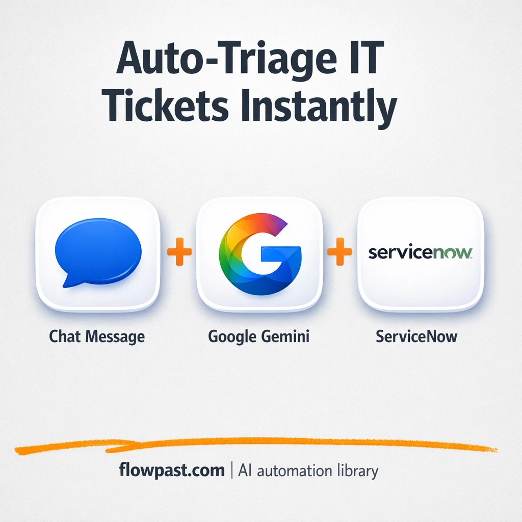 Gemini + ServiceNow: smarter IT ticket triage - n8n workflow automation template