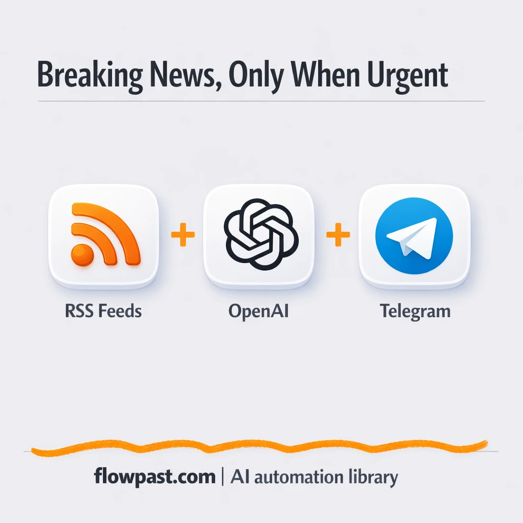 RSS + Telegram: breaking news alerts without noise - n8n workflow automation template