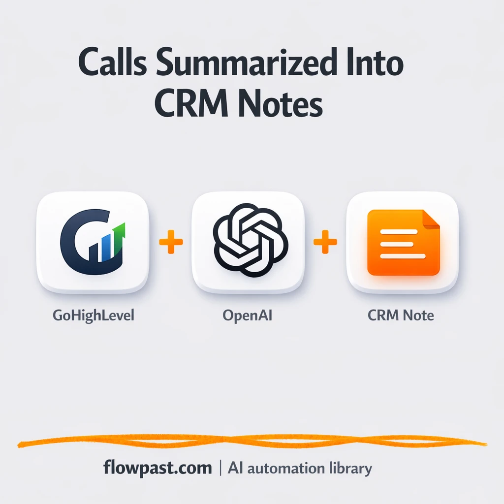 GoHighLevel + OpenAI: call notes added automatically - n8n workflow automation template