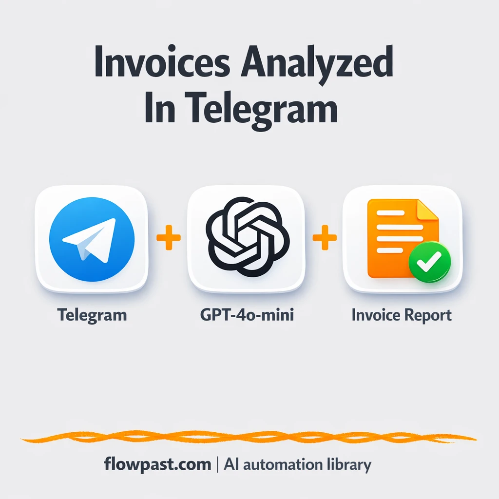 Telegram + OpenAI: invoice fields pulled for you - n8n workflow automation template