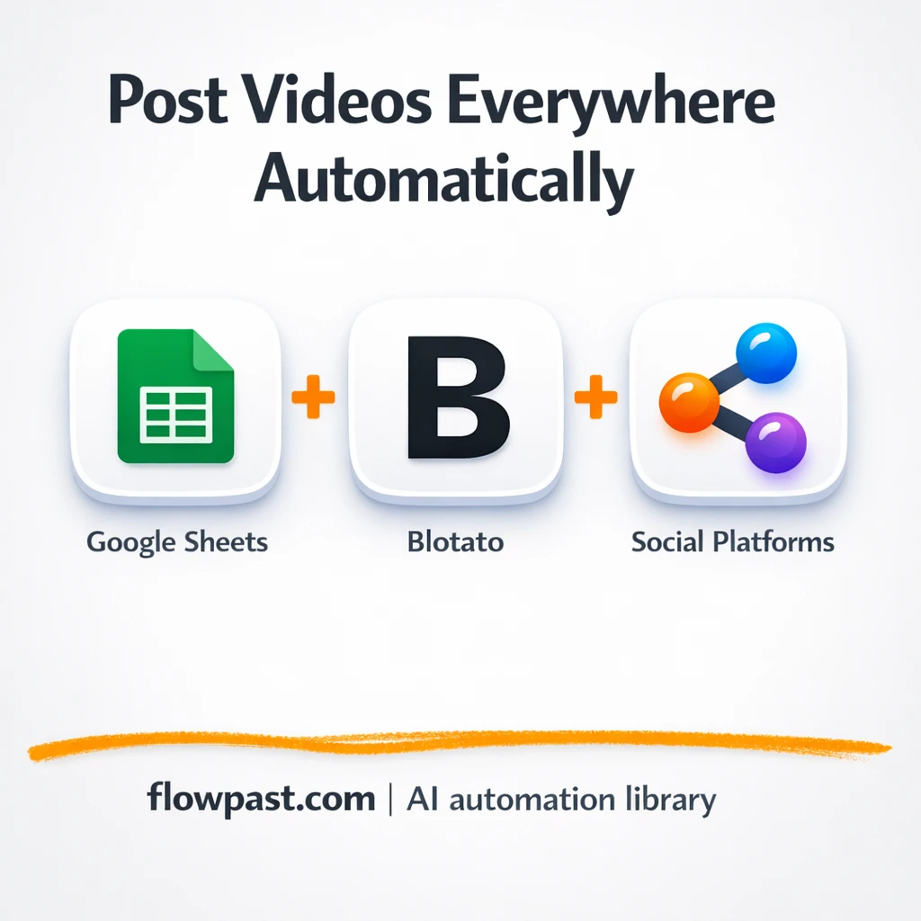 Google Sheets + Blotato: publish videos everywhere - n8n workflow automation template