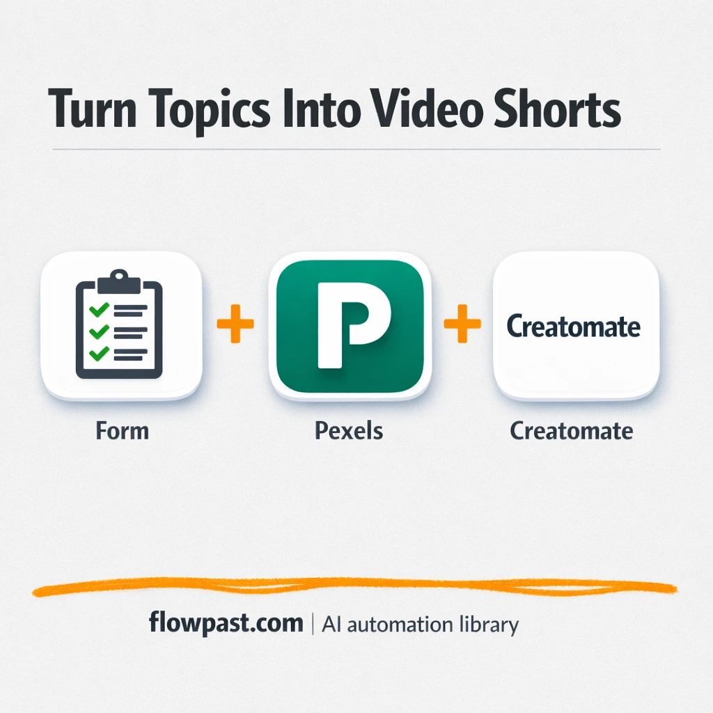 Pexels + Creatomate: YouTube Shorts made for you - n8n workflow automation template