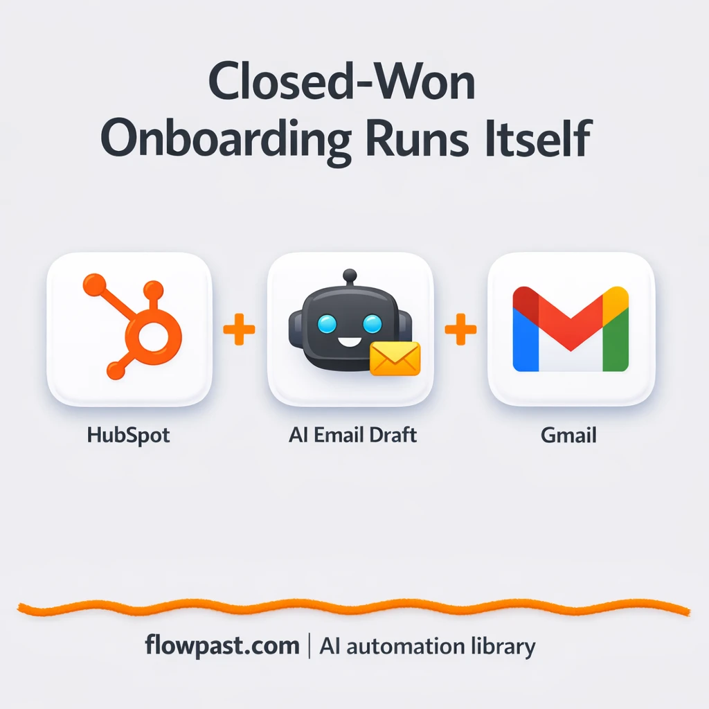 HubSpot + Gmail: closed-won welcomes sent right - n8n workflow automation template